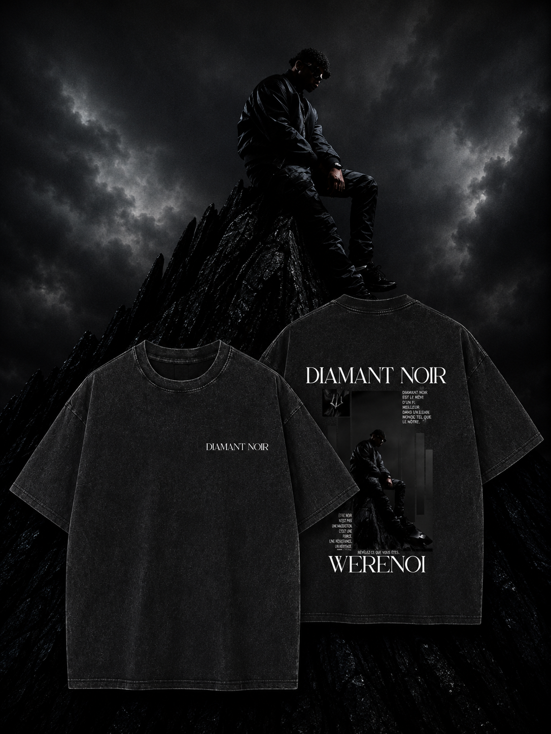 T-shirt Titre Diamant Noir